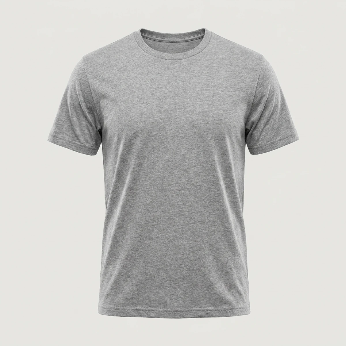 Heather grey cotton-poly crew tee for everyday landscaping work