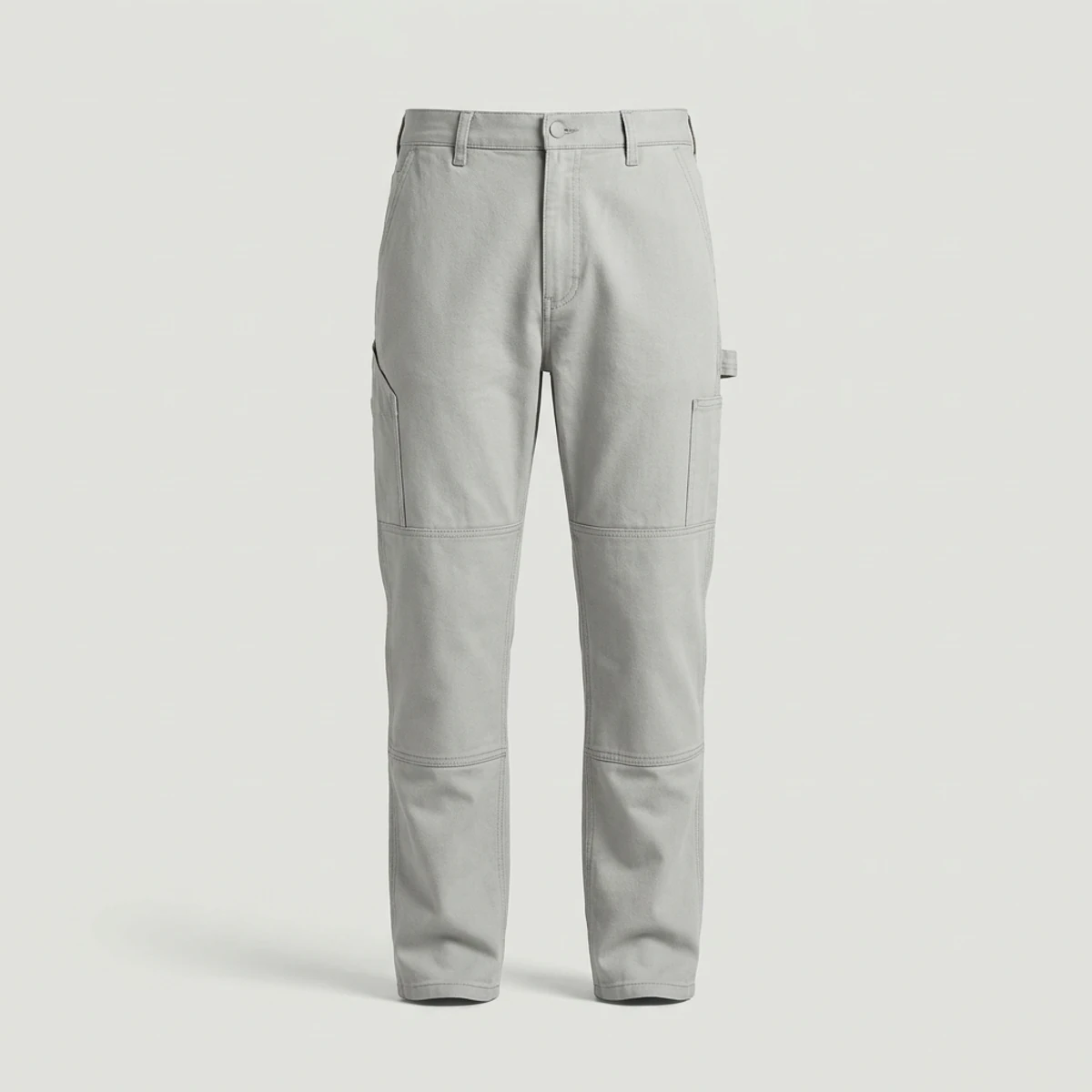 Light grey double-knee painter pants with tool and phone pockets