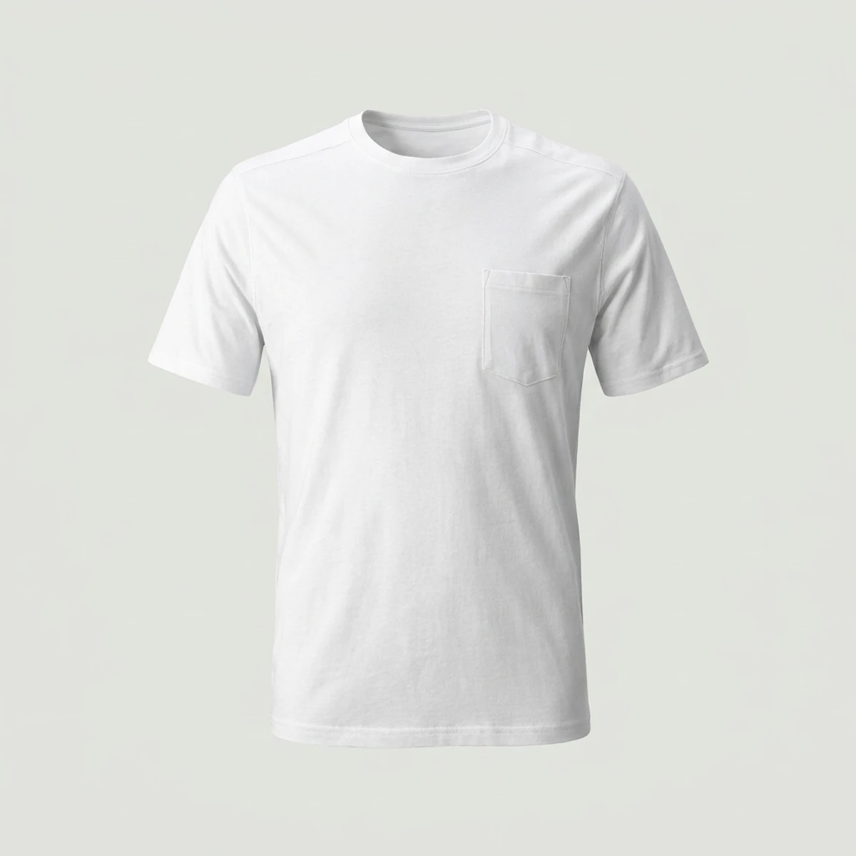 White heavyweight short-sleeve pocket tee for painting crews