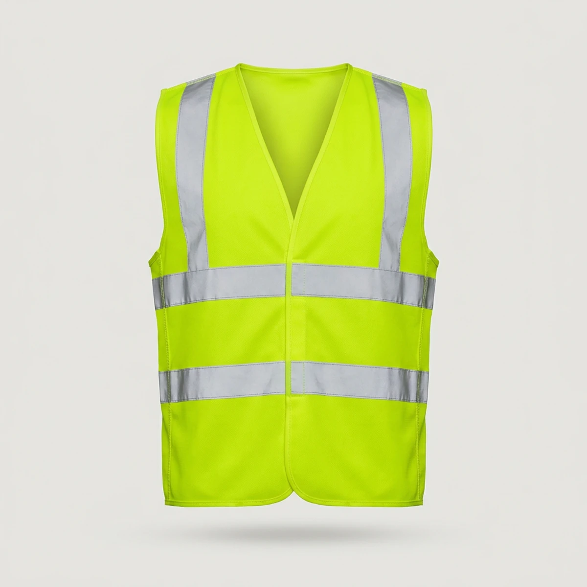 Fluorescent yellow-green breakaway safety vest with tear-away shoulders and sides