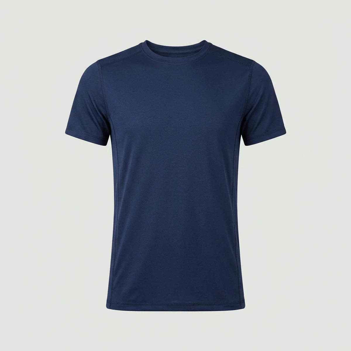 Navy short-sleeve underscrub with crew neck and longer tuck-in length